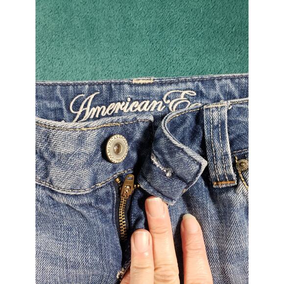 American Eagle Jeans Size 2 Womens Blue Stretch Pant Mid Rise Favorite Boyfriend - Picture 6 of 14